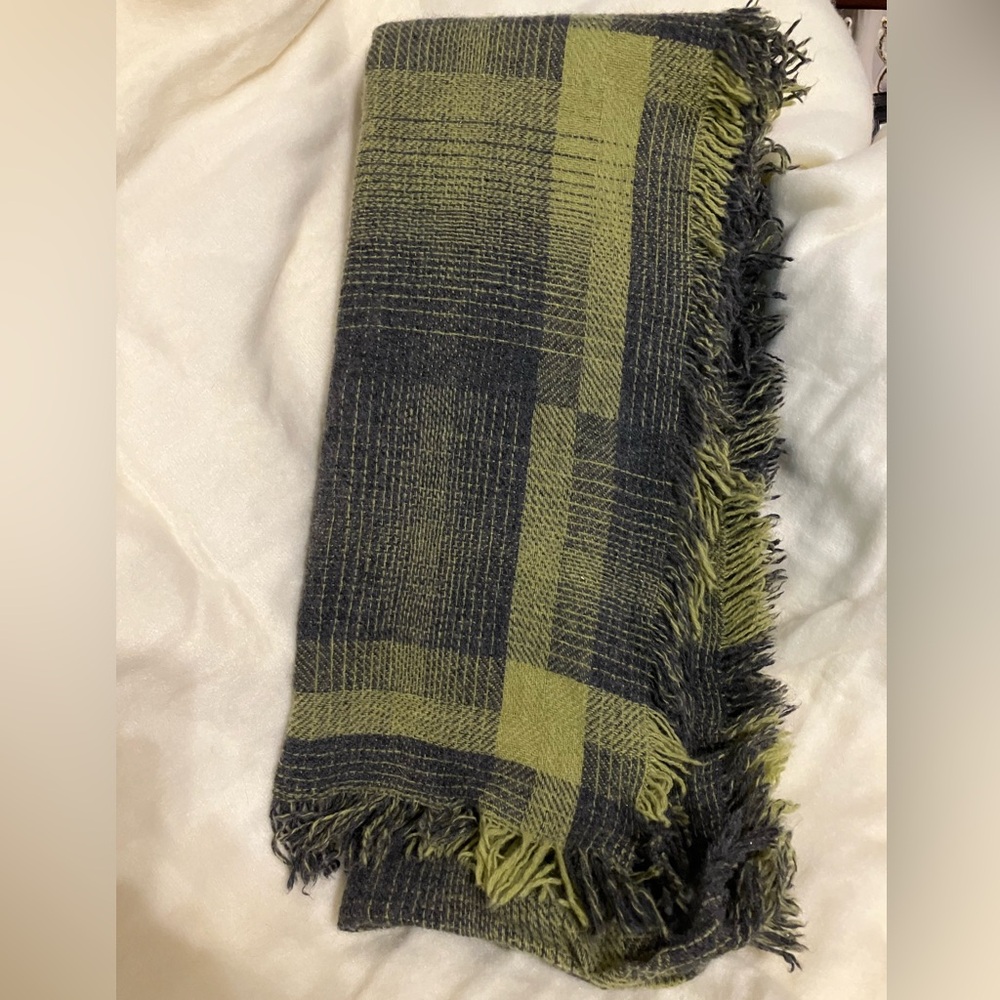 80% Wool Blend Fringe Scarf